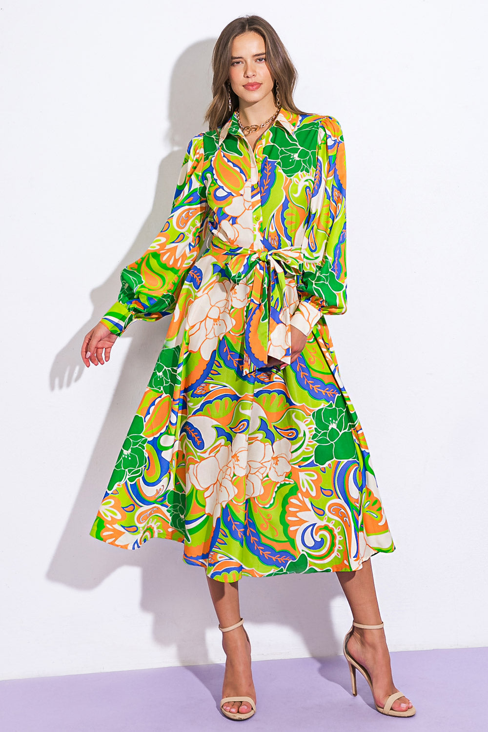 DESIRABLE STYLE WOVEN MIDI DRESS Flying Tomato